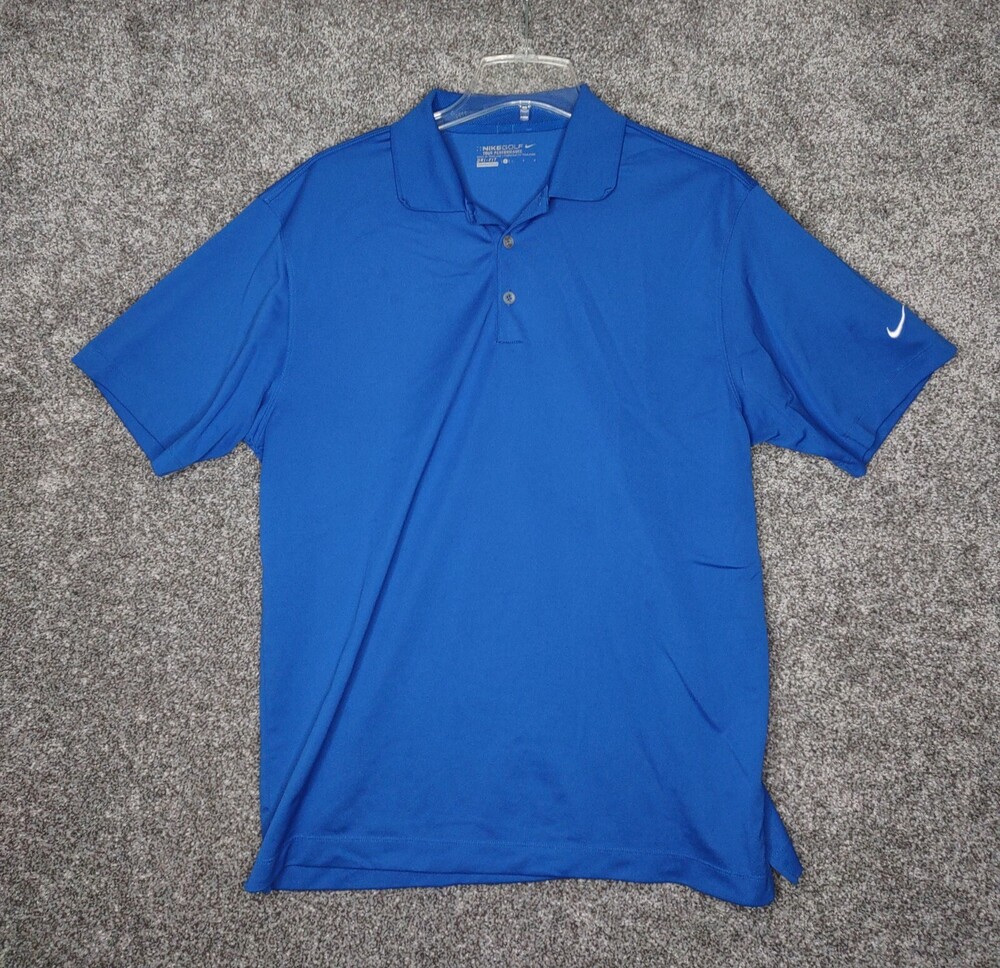 Nike Golf Polo Shirt Mens Large Blue Tour Performance Dri Fit Collared Casual